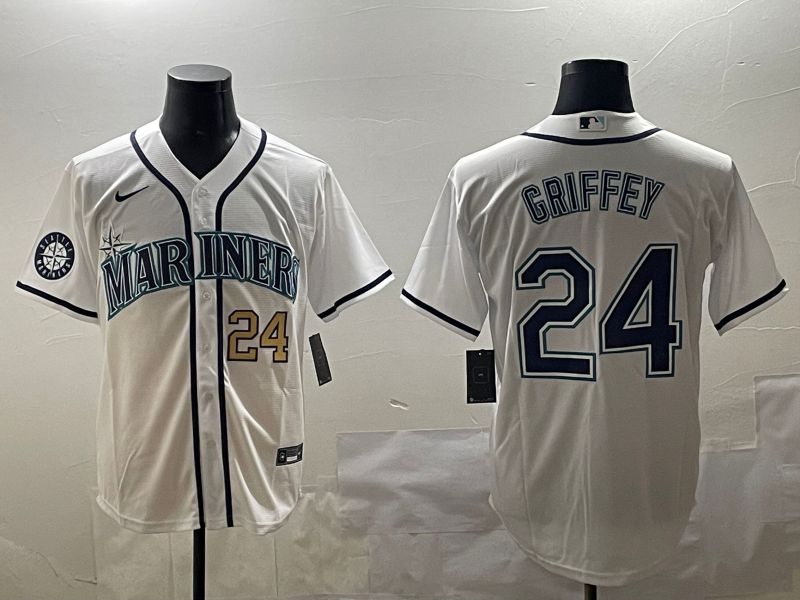 Men Seattle Mariners #24 Griffey White Game 2025 Nike MLB Jersey style 3->seattle mariners->MLB Jersey